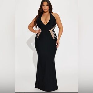 Fashion Nova Carmen Bandage Maxi Dress-Black-Size 2X NWT 🖤🖤